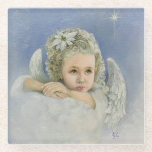 Kerstengel Glas Onderzetter