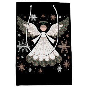 Kerstengel Glitter Christelijk Kerstmis Religieus Medium Cadeauzakje