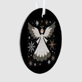 Kerstengel Glitter Christelijk Kerstmis Religieus Ornament (voorkant)