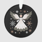 Kerstengel Glitter Christelijk Kerstmis Religieus Ornament (voorkant)