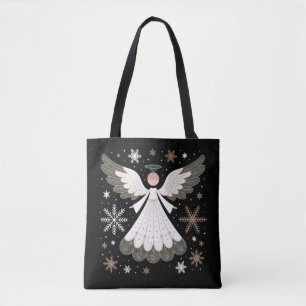 Kerstengel Glitter Christelijk Kerstmis Religieus Tote Bag