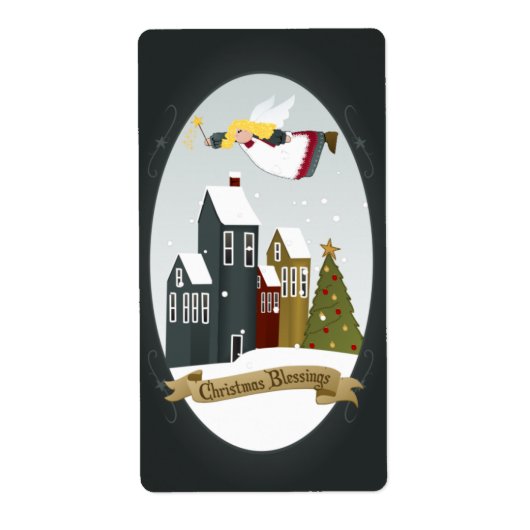 Kerstengel - Glorieuze Boodschap, Kerstzegen Etiket (Voorkant)