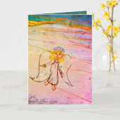 Kerstengel haai blij met kerstkaart kaart (Gele Bloem)