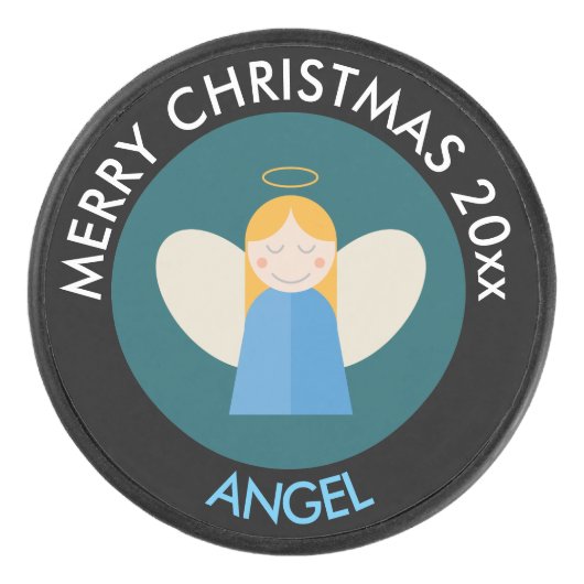 kerstengel hockey puck (Voorkant)