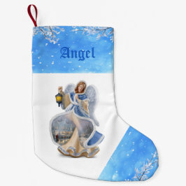 Kerstengel in Blue Custom Kerstmis Stocking Kleine Kerstsok