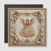 Kerstengel in Fancy Lijst Magnetische Kaart (Voorkant / Achterkant)