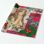 KERSTENGEL IN ROOD COLLAGE inpakpapier<br><div class="desc">ORIGINEEL ONTWERP VOOR KERSTENGEL COLLAGE</div>