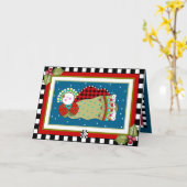 Kerstengel in Sterrenhemel Kerstkaart Kaart (Gele Bloem)