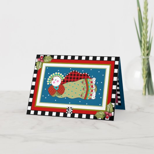 Kerstengel in Sterrenhemel Kerstkaart Kaart (Voorkant)