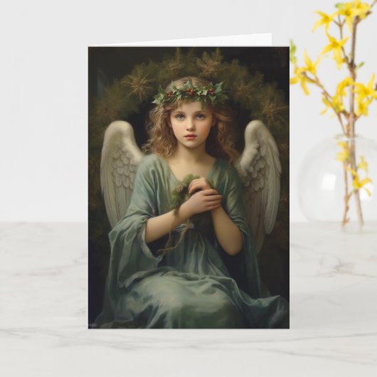 kerstengel kaart (Gele Bloem)