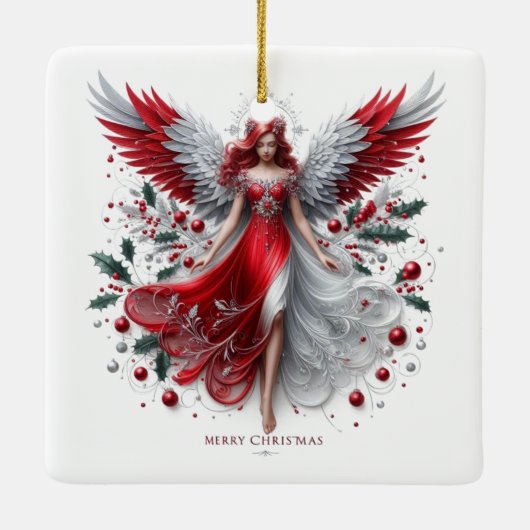 kerstengel keramisch ornament (Achterkant)