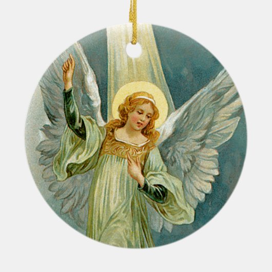 kerstengel keramisch ornament (Achterkant)