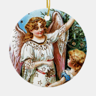 kerstengel keramisch ornament