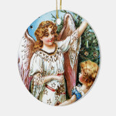 kerstengel keramisch ornament (Links)