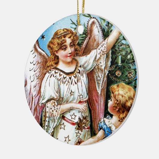 kerstengel keramisch ornament (Links)