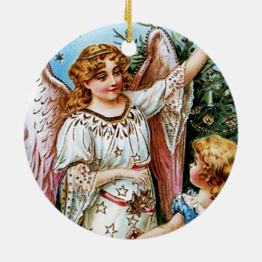 kerstengel keramisch ornament (Achterkant)