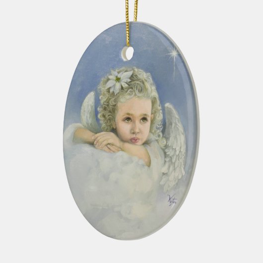 kerstengel keramisch ornament (Links)