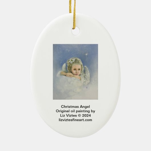 kerstengel keramisch ornament (Achterkant)