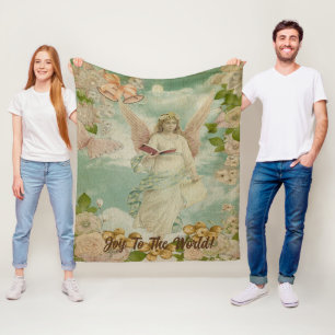 Kerstengel Kerstbellen Vrolijk Kerstfeest Personal Fleece Deken