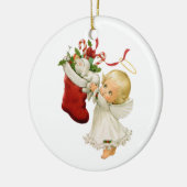Kerstengel kerstboomornament keramisch ornament (Links)