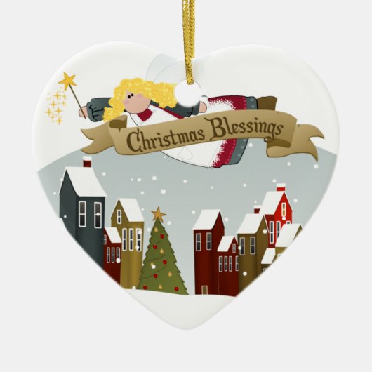 Kerstengel | Kerstboomornament Keramisch Ornament (Voorkant)