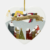Kerstengel | Kerstboomornament Keramisch Ornament (Achterkant)