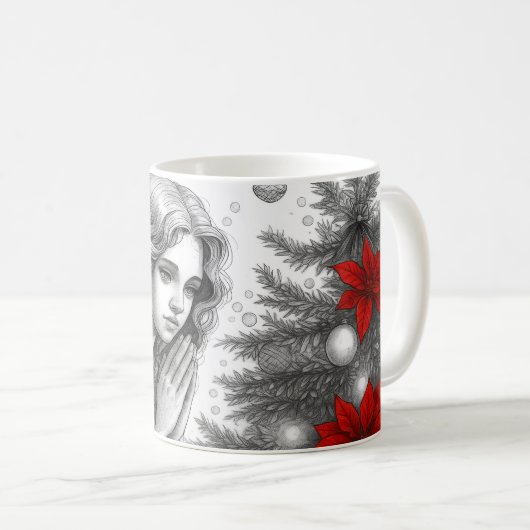 Kerstengel koffiemok (Voorkant rechts)