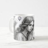 Kerstengel koffiemok (Voorkant links)