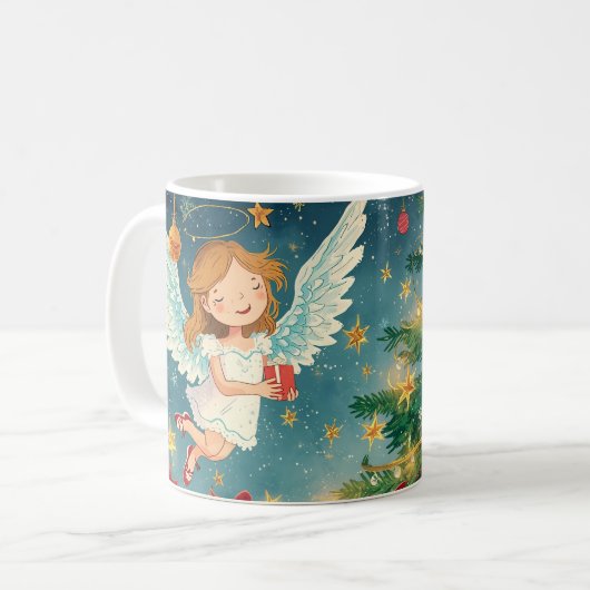 Kerstengel koffiemok (Voorkant links)