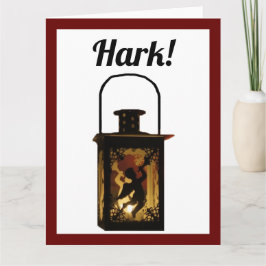 Kerstengel Lantaarn Winter Vakantie Decoratie Kaart