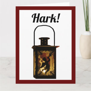 Kerstengel Lantaarn Winter Vakantie Decoratie Kaart