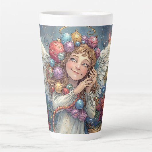 Kerstengel latte mok (Voorkant)