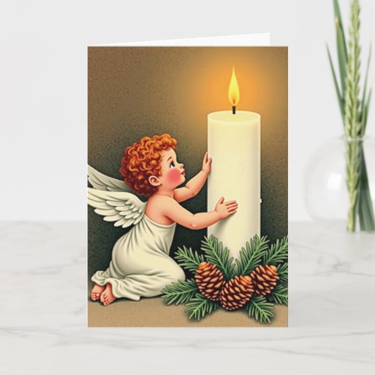 Kerstengel Lichtkaart Kaart (Voorkant)