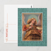 Kerstengel met een Violin Briefkaart (Voorkant / Achterkant)