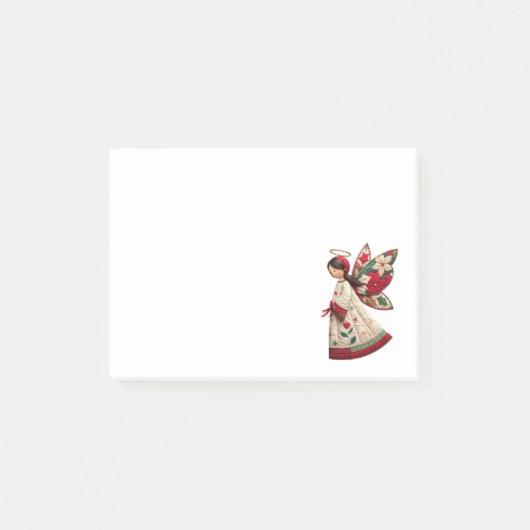 Kerstengel met feestelijke bloemen post-it® notes (Voorkant)