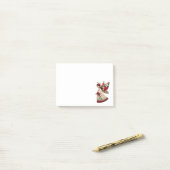 Kerstengel met feestelijke bloemen post-it® notes (Op bureau)
