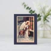 Kerstengel met herten  Briefkaart (Staand voorkant)