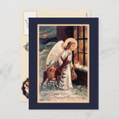 Kerstengel met herten  Briefkaart (Voorkant / Achterkant)