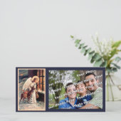 Kerstengel met herten fotokaart feestdagenkaart (Staand voorkant)