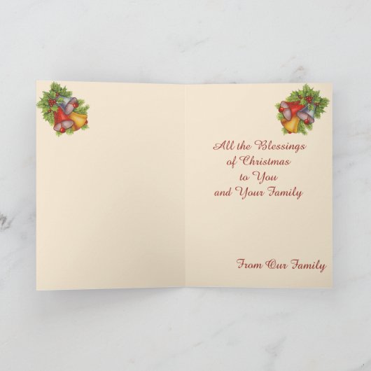 Kerstengel met herten Kaart (Binnen)