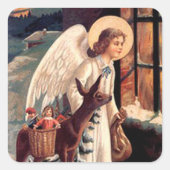 Kerstengel met herten Sticker (Voorkant)