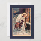 Kerstengel Met Herten Uitnodiging (Voorkant)