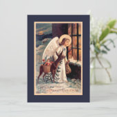 Kerstengel met hertenuitnodiging kaart (Staand voorkant)