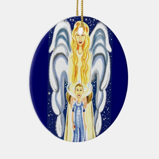 Kerstengel met Jezus Keramisch Ornament (Rechts)