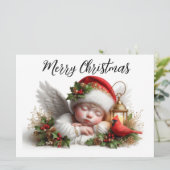 Kerstengel met Kardinaal Kerstkaart (Staand voorkant)