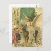  kerstengel met Kinder feestdag Briefkaart (Voorkant / Achterkant)