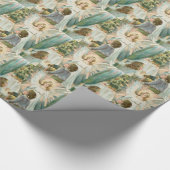 Kerstengel met kinderen cadeaupapier (Hoek)