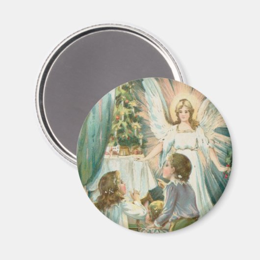 Kerstengel met kinderen magneet (Voorkant / Achterkant)