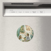 Kerstengel met kinderen magneet (Insitu (Vaatwasser))