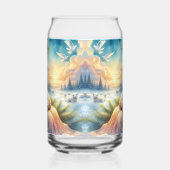 Kerstengel met lam in de wintervrede blikvorm glas (Rechts)